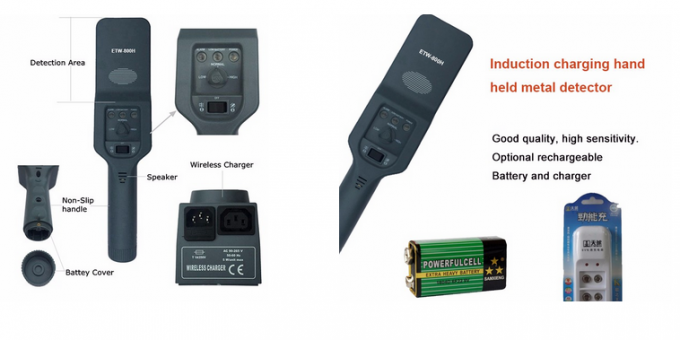 パワー・インジケータを含む警報/低く電池手の細い棒の金属探知器UV140
